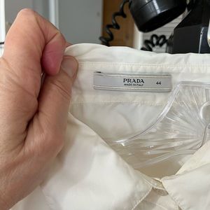Prada button down shirt Ivory cotton Sz 44 (Italy)/Sz 10